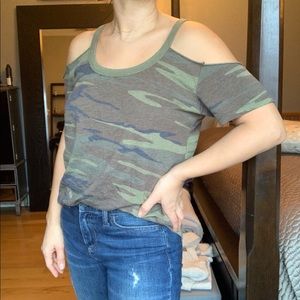 Z Supply cold shoulder camo t-shirt
